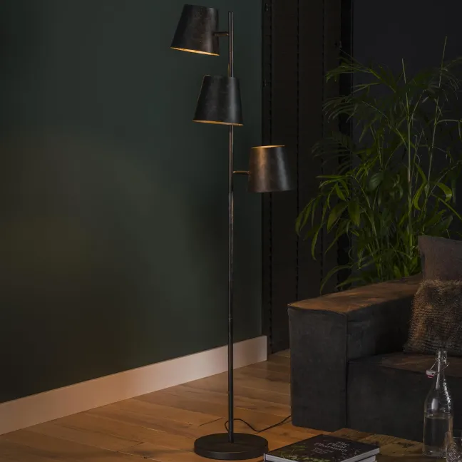 Rubjerg Design Stehleuchte Kinetic 3 Leuchten Ø18cm Metall kohle