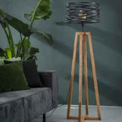 Rubjerg Design Stehleuchte Kreuz Holz/Metall braungrau