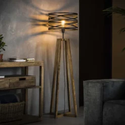 Rubjerg Design Stehleuchte Kreuz Holz/Metall braungrau