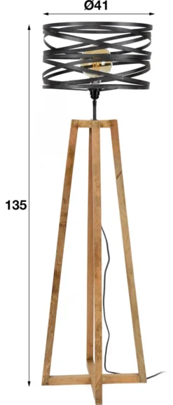 Rubjerg Design Stehleuchte Kreuz Holz/Metall braungrau