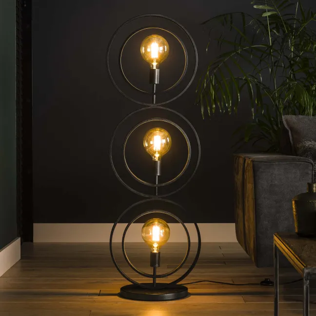 Rubjerg Design Stehleuchte Turn around 3 Leuchten Metall schwarz