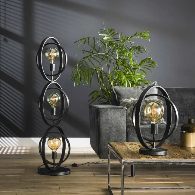 Rubjerg Design Stehleuchte Turn around 3 Leuchten Metall schwarz