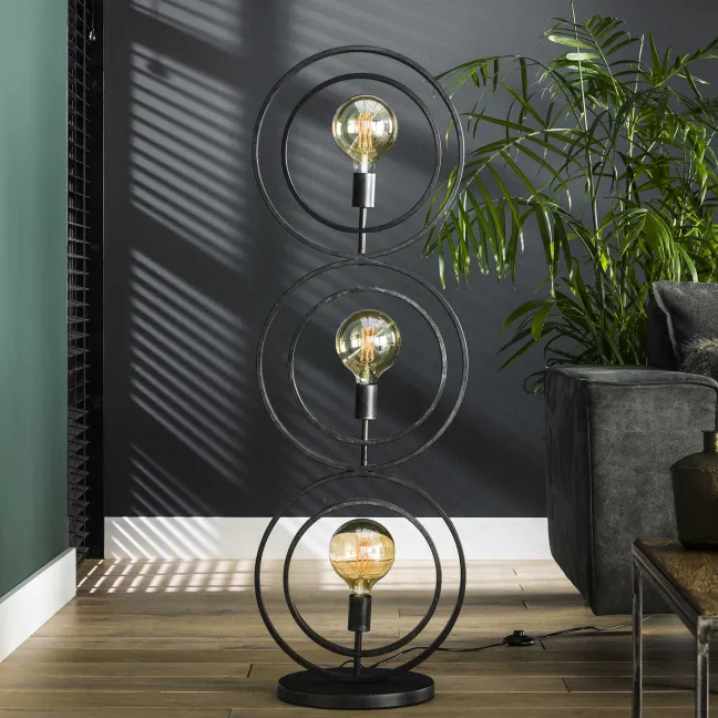 Rubjerg Design Stehleuchte Turn around 3 Leuchten Metall schwarz
