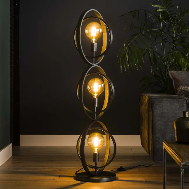 Rubjerg Design Stehleuchte Turn around 3 Leuchten Metall schwarz