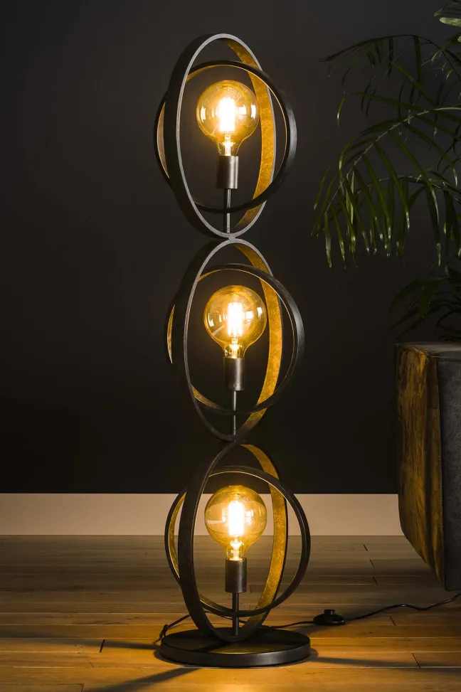 Rubjerg Design Stehleuchte Turn around 3 Leuchten Metall schwarz
