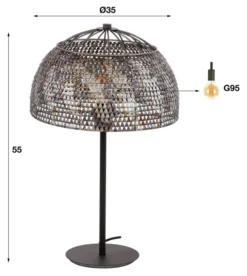 Rubjerg Design Tischlampe Armor ⌀35cm Metall schwarz/braun