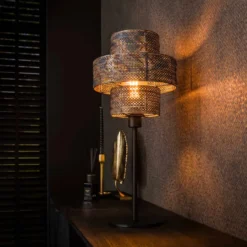 Rubjerg Design Tischlampe Lantern 1 Leuchte Metall schwarz/braun