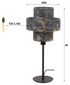 Rubjerg Design Tischlampe Lantern 1 Leuchte Metall schwarz/braun