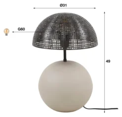 Rubjerg Design Tischlampe Sphere 1 Leuchte Metall natur grau Sale