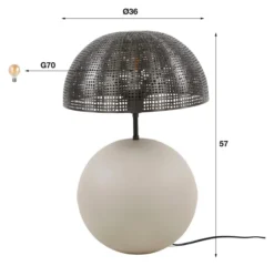 Rubjerg Design Tischlampe Sphere L 1 Leuchte Metall natur grau