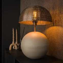 Rubjerg Design Tischlampe Sphere L 1 Leuchte Metall natur grau