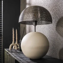 Rubjerg Design Tischlampe Sphere L 1 Leuchte Metall natur grau