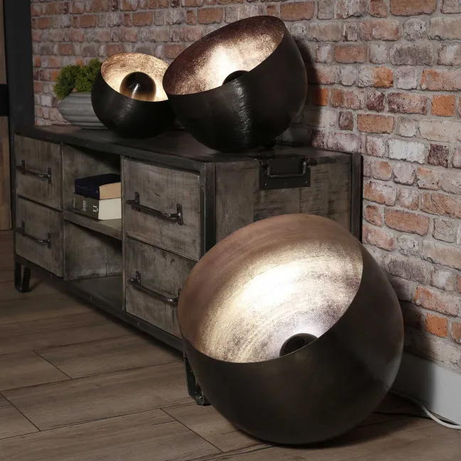 Rubjerg Design Tischleuchte Korb XL Ø50cm Metall schwarz nickel