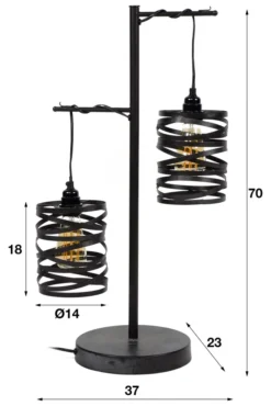 Rubjerg Design Tischleuchte Spindel 2 Leuchten Metall schiefergrau