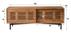 Rubjerg Design TV-Möbel Slide mit 2 Türen Akazie massiv natur