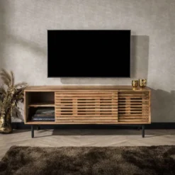 Rubjerg Design TV-Möbel Slide mit 2 Türen Akazie massiv natur