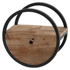 Rubjerg Design Wandregal Ø40cm rund mit Schublade Hartholz/Metall