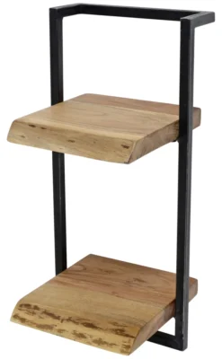 Rubjerg Design Wandregal Edge 2 Ablagen Metall/Akazie massiv natur