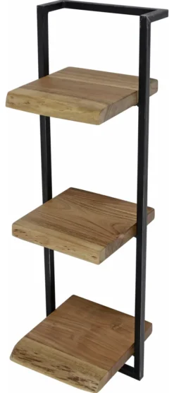 Rubjerg Design Wandregal Edge 3 Ablagen Metall/Akazie massiv natur