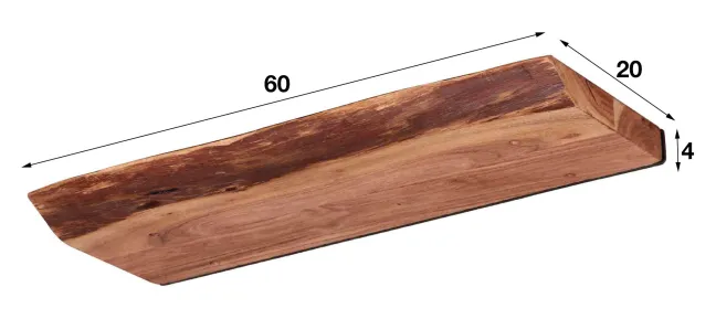 Rubjerg Design Wandregal Edge 60 Akazie massiv natur