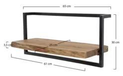 Rubjerg Design Wandregal Edge 65cm Metall/Akazie massiv natur