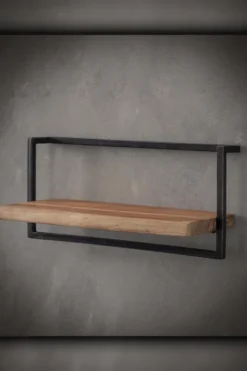 Rubjerg Design Wandregal Edge 65cm Metall/Akazie massiv natur
