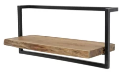 Rubjerg Design Wandregal Edge 65cm Metall/Akazie massiv natur