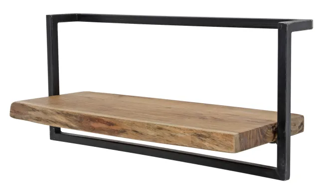 Rubjerg Design Wandregal Edge 65cm Metall/Akazie massiv natur