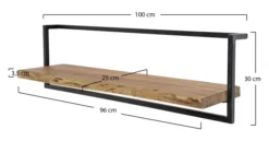 Rubjerg Design Wandregal Edge 100cm Metall/Akazie massiv natur