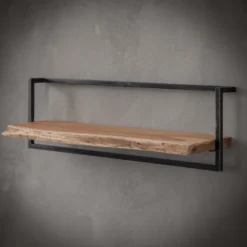 Rubjerg Design Wandregal Edge 100cm Metall/Akazie massiv natur