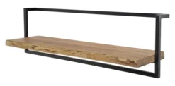 Rubjerg Design Wandregal Edge 100cm Metall/Akazie massiv natur