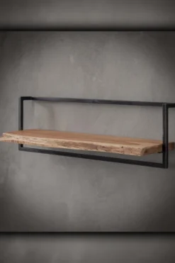 Rubjerg Design Wandregal Edge 100cm Metall/Akazie massiv natur