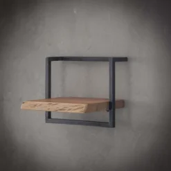Rubjerg Design Wandregal Edge 40cm Metall/Akazie massiv natur