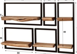 Rubjerg Design Wandregal Edge 5er Set Akazie massiv natur