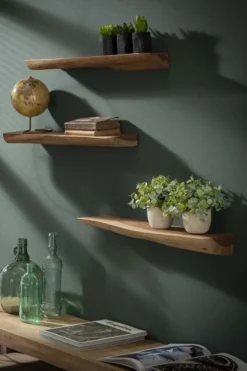 Rubjerg Design Wandregal Edge 3er Set Akazie massiv natur