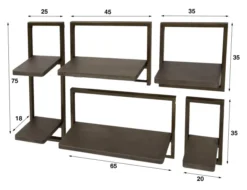 Rubjerg Design Wandregal Ferro 5er Set Metall Antike Bronze Sale