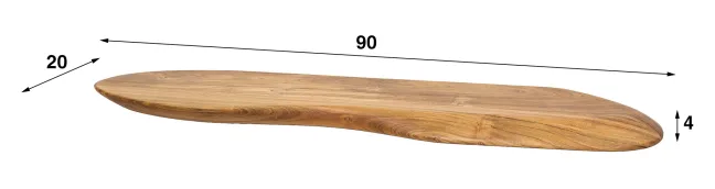 Rubjerg Design Wandregal Organic 90cm Akazie massiv natur