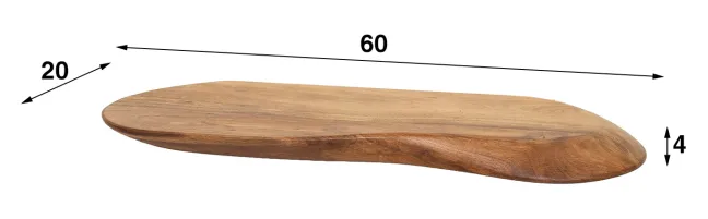 Rubjerg Design Wandregal Organic 60cm Akazie massiv natur