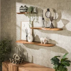 Rubjerg Design Wandregal Organic 120cm Akazie massiv natur