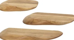 Rubjerg Design Wandregal Organic 60cm 3er Set Akazie massiv natur