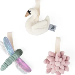 Sebra Aktivitätsspielzeug 3er Set Blume/Libelle/Schwan