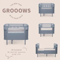 Sebra Baby- & Juniorbett blau FSC™