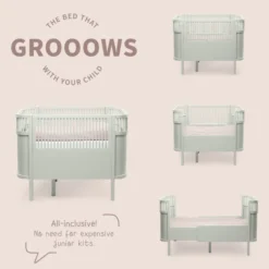 Sebra Baby- & Juniorbett mist green FSC™