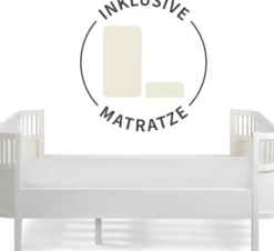Sebra Bett Junior & Grow classic inkl. Matratze weiß Aktion