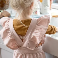 Sebra Kinderschürze und Kochmütze dusty pink/classic weiß
