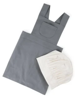 Sebra Kinderschürze und Kochmütze elephant grey/classic weiß
