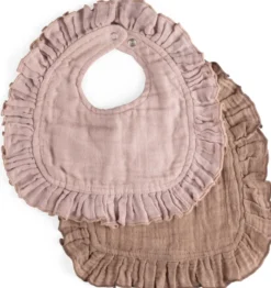 Sebra Sabberlätzchen 2er Set Musselin rose/braun