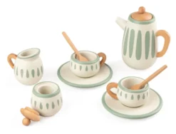 Sebra Spielküche Tee-Set aus Holz classic weiß/sage FSC™ Sale