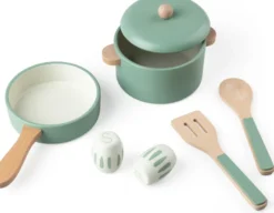 Sebra Spielküche Topf und Pfannen-Set aus Holz
