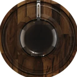 SIEGWERK Espressotassen Set mit Untersetzer Walnussholz